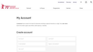 
                            6. Create Account - Berlinale