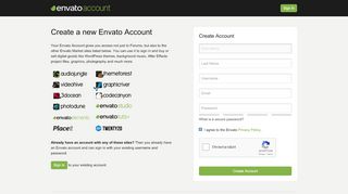 
                            1. Create Account - Envato Account