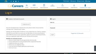 
                            1. Create Account / Log In - CalCareers