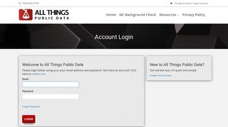 
                            4. Create Account / Login - All Things Public Data