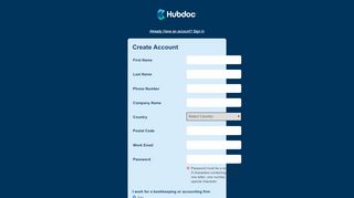
                            3. Create Account or Sign In - Hubdoc