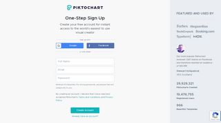 
                            3. Create Account | Piktochart