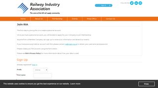 
                            11. Create Account RIA - Railway Industry Association