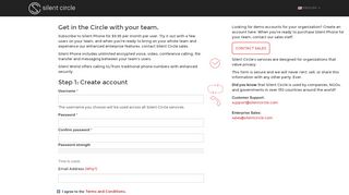 
                            8. Create account - Silent Circle