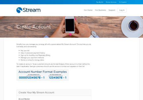 
                            7. Create Account - Stream Energy