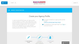 
                            4. Create Agency Profile - Agent Rail Europe