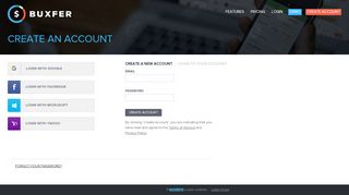 
                            3. Create an Account - Buxfer