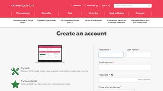 
                            7. Create an account - Careers NZ