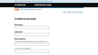 
                            7. Create an account - Civil Service Jobs - GOV.UK