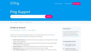 
                            5. Create an account - Creating a free Fing account - Fing Support