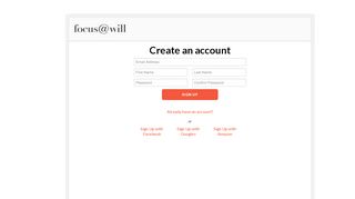 
                            4. Create an account - focus@will