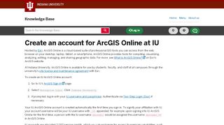 
                            12. Create an account for ArcGIS Online at IU - IU Knowledge Base