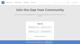 
                            13. Create an Account – Gap Year
