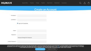 
                            10. Create an Account - Humax Direct