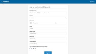 
                            4. Create an account - Jobomas