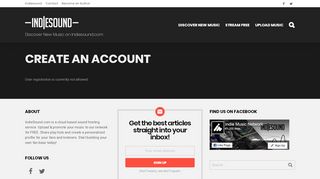
                            3. Create an Account – News - Indiesound