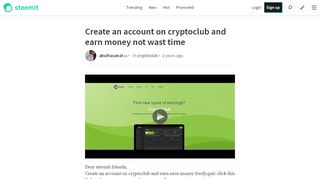 
                            12. Create an account on cryptoclub and earn money not wast time - Steemit