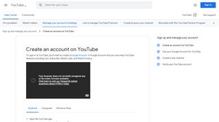 
                            10. Create an account on YouTube - Android - YouTube Help