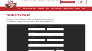 
                            10. Create an Account | Register Online | Toppers Pizza