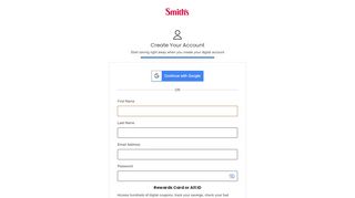 
                            9. Create an Account - Smith's