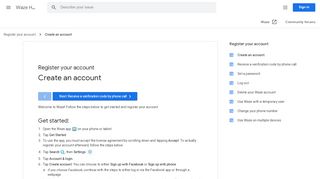 
                            7. Create an account - Waze Help - Google Support