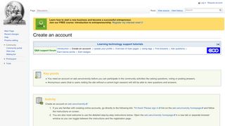 
                            2. Create an account - WikiEducator