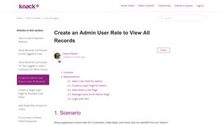 
                            7. Create an Admin User Role to View All Records – Knack