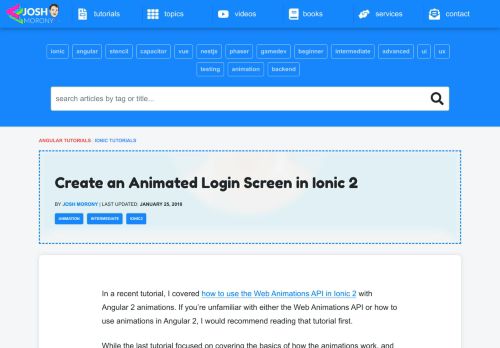 
                            2. Create an Animated Login Screen in Ionic 2 | joshmorony - Learn Ionic ...