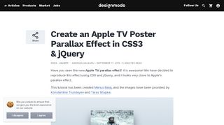 
                            1. Create an Apple TV Poster Parallax Effect in CSS3 & jQuery ...