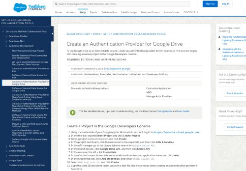 
                            11. Create an Authentication Provider for Google Drive - Salesforce Help