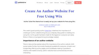 
                            4. Create An Author Website For Free Using Wix - PublishDrive