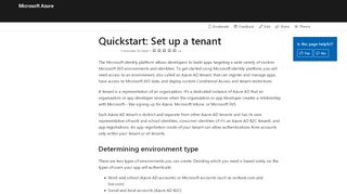 
                            4. Create an Azure Active Directory tenant | Microsoft Docs