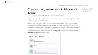 
                            11. Create an org-wide team in Microsoft Teams | Microsoft Docs