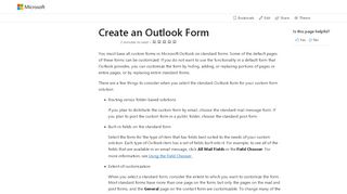 
                            2. Create an Outlook Form | Microsoft Docs