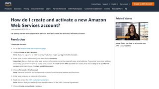 
                            6. Create and Activate AWS Account - Amazon.com