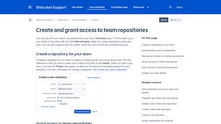 
                            5. Create and grant access to team repositories - Atlassian Documentation