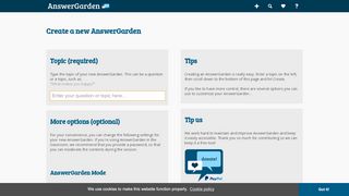 
                            2. Create - AnswerGarden » ...- Plant a Question, Grow Answers ...