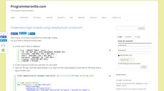 
                            7. Create basic login module using cakephp Auth component ...