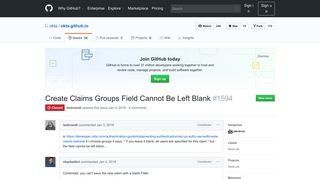 
                            1. Create Claims Groups Field Cannot Be Left Blank · Issue #1594 · okta ...