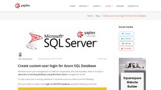 
                            7. Create custom user login for Azure SQL Database - Yaplex - Software ...