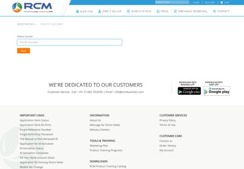 
                            2. Create Customer - RCM Business