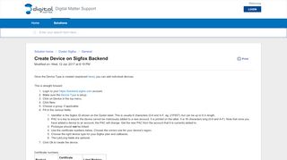 
                            5. Create Device on Sigfox Backend : Digital Matter Support