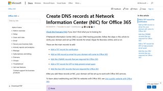 
                            9. Create DNS records at Network Information Center (NIC) for Office 365 ...