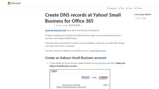 
                            10. Create DNS records at Yahoo! Small Business for Office 365 ...