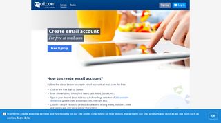 
                            2. Create Email Account – Safe, Easy and for Free at mail.com