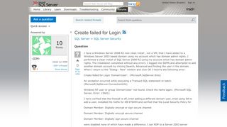 
                            3. Create failed for Login - MSDN - Microsoft