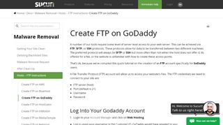 
                            11. Create FTP on GoDaddy, Cleanup, Sucuri KB