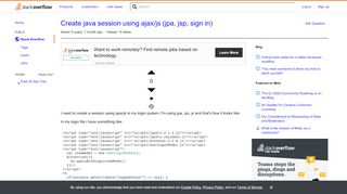 
                            10. Create java session using ajax/js (jpa, jsp, sign in) - Stack Overflow