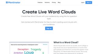 
                            8. Create live Word Clouds - Mentimeter