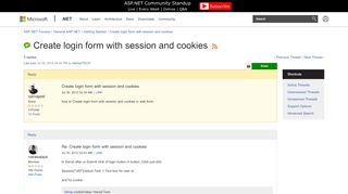 
                            2. Create login form with session and cookies | The ASP.NET Forums
